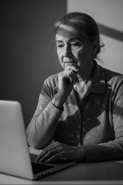 Nonprofit staff reviewing email campaign on laptop