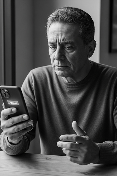 Nonprofit website displayed on smartphone and laptop